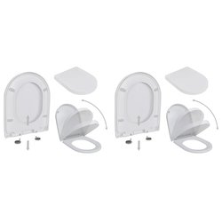 Toilettensitze mit Absenkautomatik 2 Stk. Kunststoff Wei