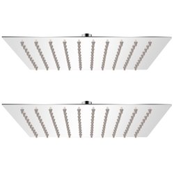 Regenduschk�pfe 2 Stk. Edelstahl 20 x 20 cm