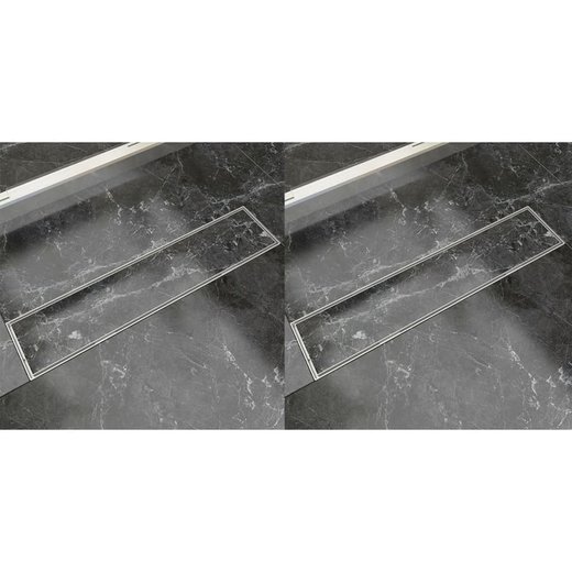 Lineare Duschrinnen 2 Stk. 530 x 140 mm Edelstahl