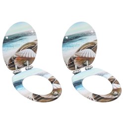 Toilettensitze 2 Stk. mit Soft-Close-Deckel MDF...