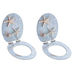 Toilettensitze 2 Stk. mit Soft-Close-Deckel MDF...