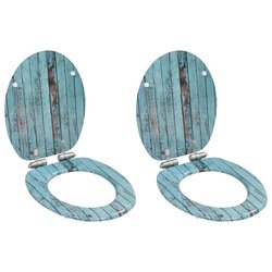 Toilettensitze 2 Stk. mit Soft-Close-Deckel MDF...