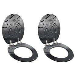 Toilettensitze 2 Stk. Soft-Close-Deckel MDF...