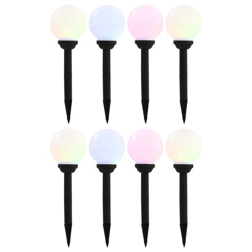 Solar-Auenleuchten 8 Stk. LED Kugelfrmig 15 cm RGB