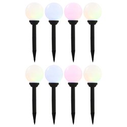 Solar-Auenleuchten 8 Stk. LED Kugelfrmig 15 cm RGB