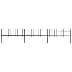 Gartenzaun mit Speerspitzen Stahl 5,1 x 0,6 m Schwarz