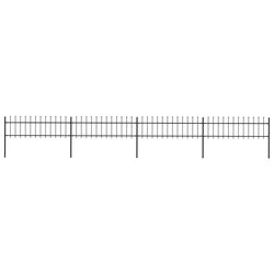 Gartenzaun mit Speerspitzen Stahl 6,8 x 0,6 m Schwarz