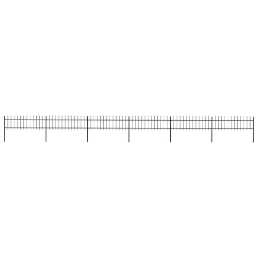 Gartenzaun mit Speerspitzen Stahl 10,2 x 0,6 m Schwarz