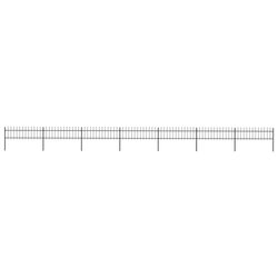 Gartenzaun mit Speerspitzen Stahl 11,9 x 0,6 m Schwarz