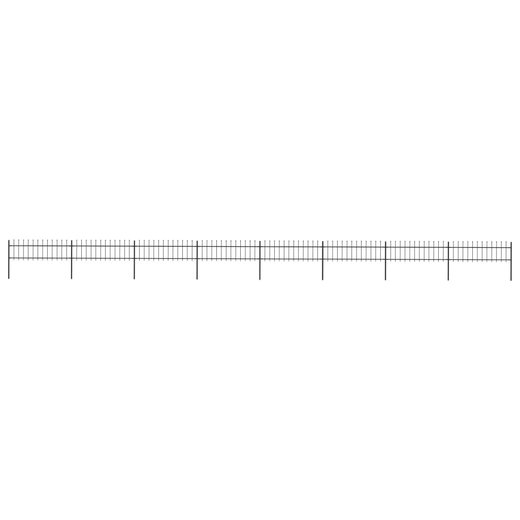 Gartenzaun mit Speerspitzen Stahl 13,6 x 0,6 m Schwarz