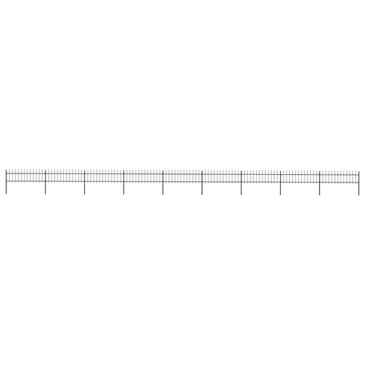 Gartenzaun mit Speerspitzen Stahl 15,3 x 0,6 m Schwarz