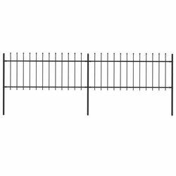 Gartenzaun mit Speerspitzen Stahl 3,4 x 0,8 m Schwarz