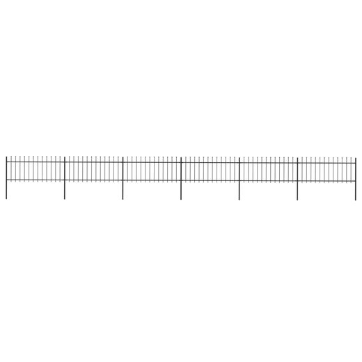 Gartenzaun mit Speerspitzen Stahl 10,2 x 0,8 m Schwarz