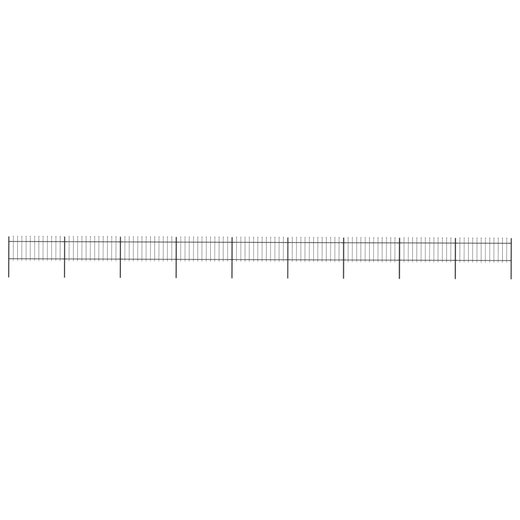Gartenzaun mit Speerspitzen Stahl 15,3 x 0,8 m Schwarz