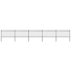 Gartenzaun mit Speerspitzen Stahl 8,5 x 1 m Schwarz