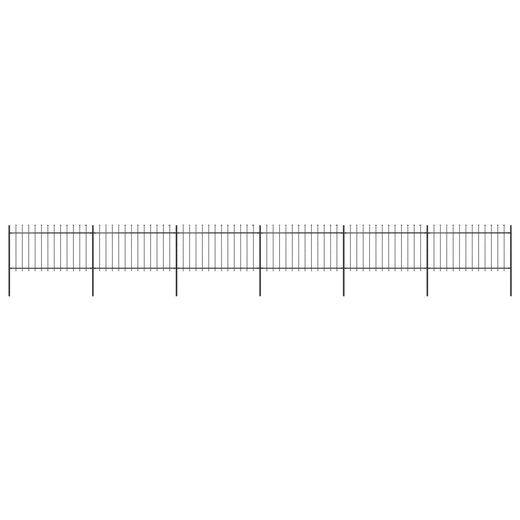 Gartenzaun mit Speerspitzen Stahl 10,2 x 1 m Schwarz