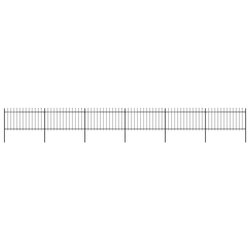 Gartenzaun mit Speerspitzen Stahl 10,2 x 1 m Schwarz