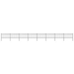 Gartenzaun mit Speerspitzen Stahl 13,6 x 1 m Schwarz