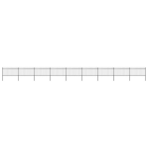 Gartenzaun mit Speerspitzen Stahl 15,3 x 1 m Schwarz
