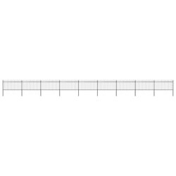 Gartenzaun mit Speerspitzen Stahl 15,3 x 1 m Schwarz