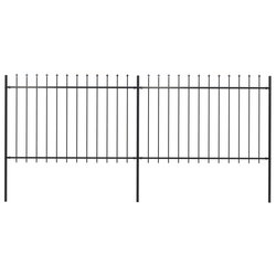 Gartenzaun mit Speerspitzen Stahl 3,4 x 1,2 m Schwarz