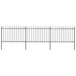 Gartenzaun mit Speerspitzen Stahl 5,1 x 1,2 m Schwarz