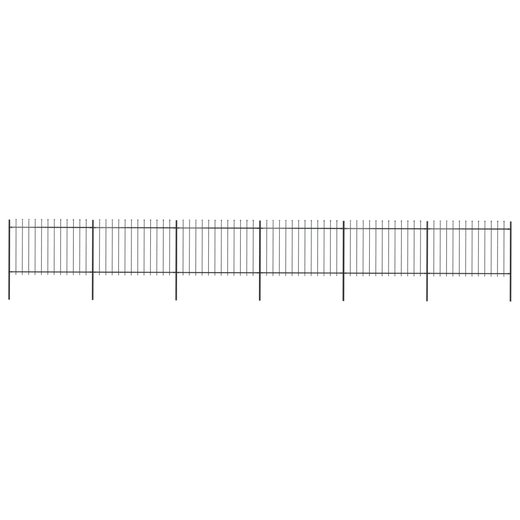 Gartenzaun mit Speerspitzen Stahl 10,2 x 1,2 m Schwarz