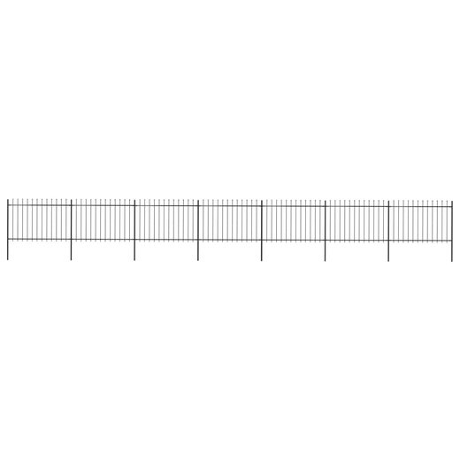 Gartenzaun mit Speerspitzen Stahl 11,9 x 1,2 m Schwarz