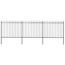 Gartenzaun mit Speerspitzen Stahl 5,1 x 1,5 m Schwarz