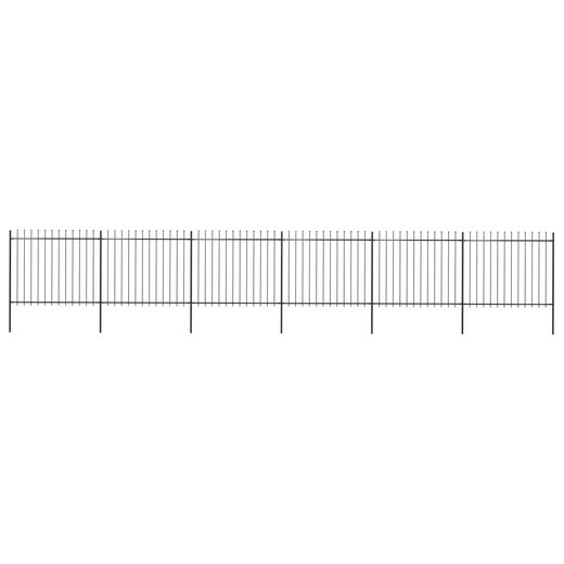 Gartenzaun mit Speerspitzen Stahl 10,2 x 1,5 m Schwarz