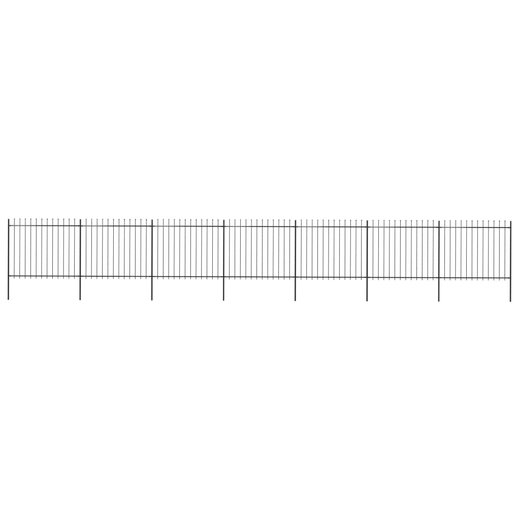 Gartenzaun mit Speerspitzen Stahl 11,9 x 1,5 m Schwarz