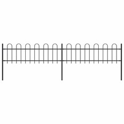 Gartenzaun mit Bgel-Design Stahl 3,4 x 0,6 m Schwarz