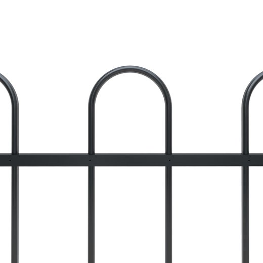 Gartenzaun mit Bgel-Design Stahl 5,1 x 0,6 m Schwarz