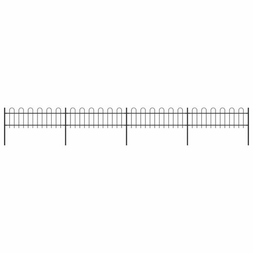 Gartenzaun mit Bgel-Design Stahl 6,8 x 0,6 m Schwarz