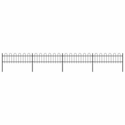 Gartenzaun mit Bgel-Design Stahl 6,8 x 0,6 m Schwarz