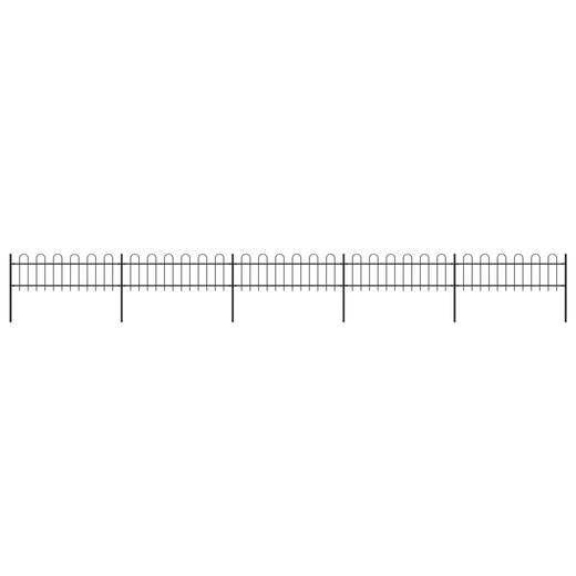 Gartenzaun mit Bgel-Design Stahl 8,5 x 0,6 m Schwarz