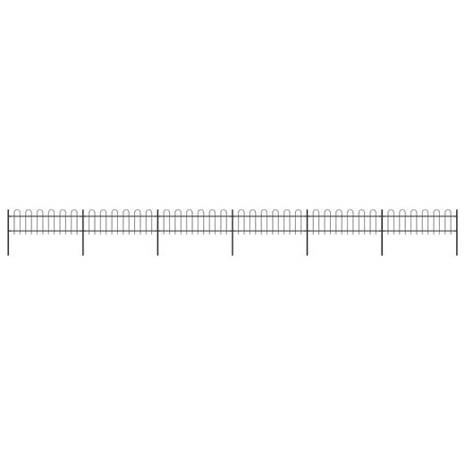 Gartenzaun mit Bgel-Design Stahl 10,2 x 0,6 m Schwarz