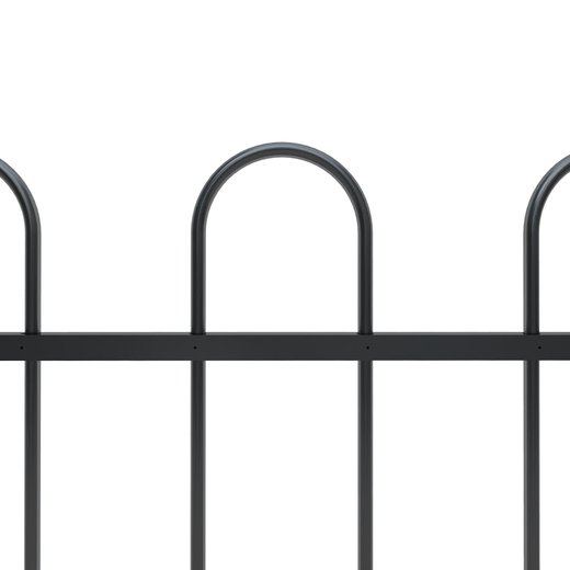 Gartenzaun mit Bgel-Design Stahl 13,6 x 0,6 m Schwarz