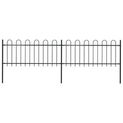 Gartenzaun mit Bgel-Design Stahl 3,4 x 0,8 m Schwarz