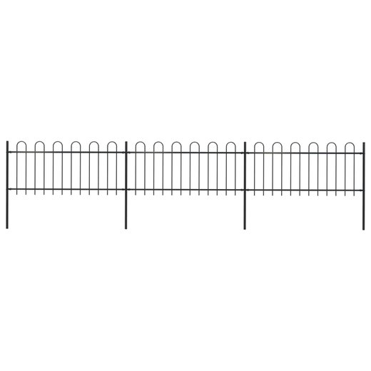 Gartenzaun mit Bgel-Design Stahl 5,1 x 0,8 m Schwarz