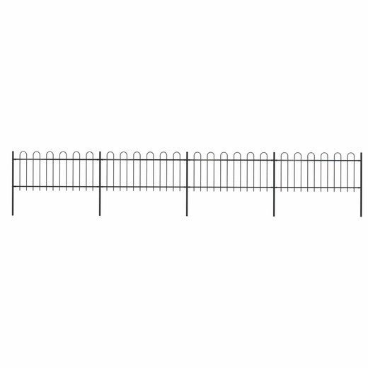 Gartenzaun mit Bgel-Design Stahl 6,8 x 0,8 m Schwarz