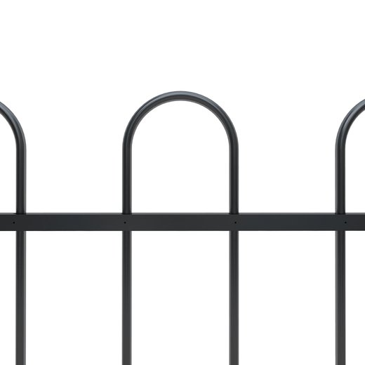 Gartenzaun mit Bgel-Design Stahl 6,8 x 0,8 m Schwarz