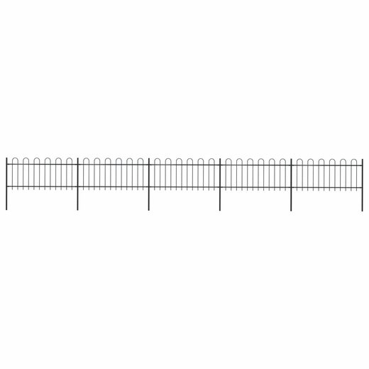 Gartenzaun mit Bgel-Design Stahl 8,5 x 0,8 m Schwarz