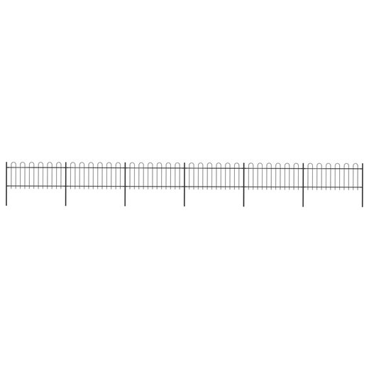 Gartenzaun mit Bgel-Design Stahl 10,2 x 0,8 m Schwarz