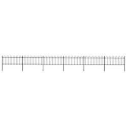 Gartenzaun mit Bgel-Design Stahl 10,2 x 0,8 m Schwarz