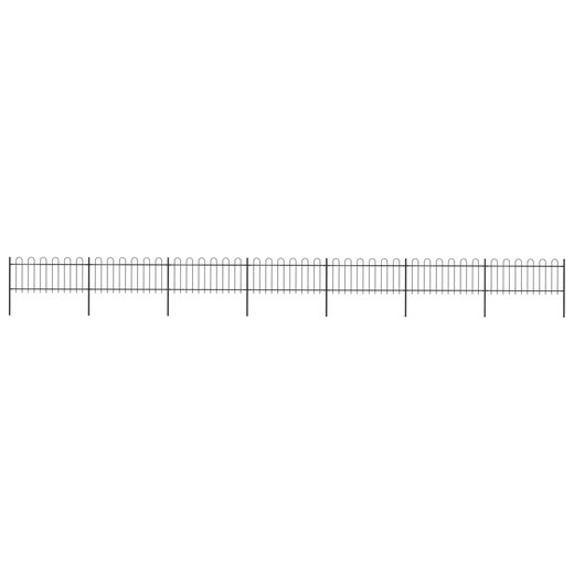 Gartenzaun mit Bgel-Design Stahl 11,9 x 0,8 m Schwarz