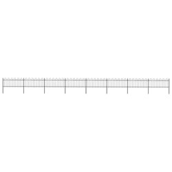 Gartenzaun mit Bgel-Design Stahl 13,6 x 0,8 m Schwarz