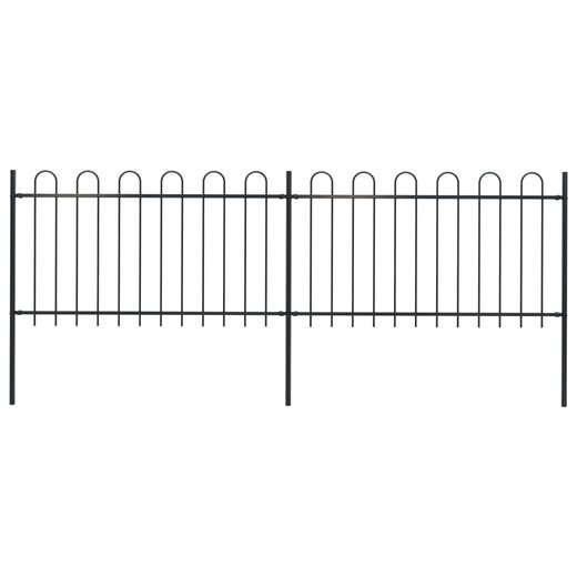 Gartenzaun mit Bgel-Design Stahl 3,4 x 1 m Schwarz