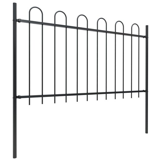 Gartenzaun mit Bgel-Design Stahl 3,4 x 1 m Schwarz