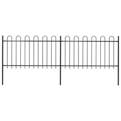 Gartenzaun mit Bgel-Design Stahl 3,4 x 1 m Schwarz